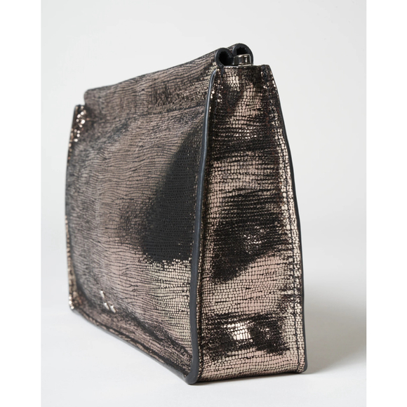 Jerome Dreyfuss Champagne Clic Clac Gold Clutch Women's $270 - Picture 5 of 15